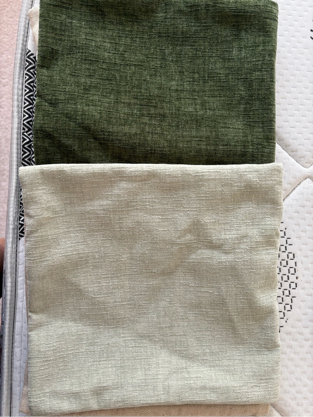 Pillow Covers - Rich dark green  Green & Light Sage
